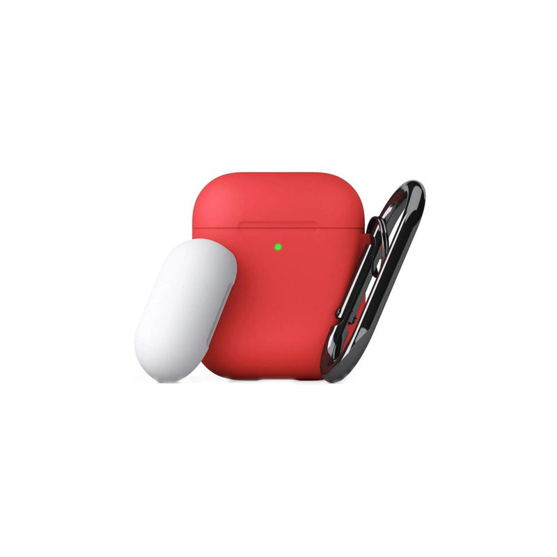 Keybudz Podskinz Switch Case With Carabiner For Airpods 1 & 2 - Red