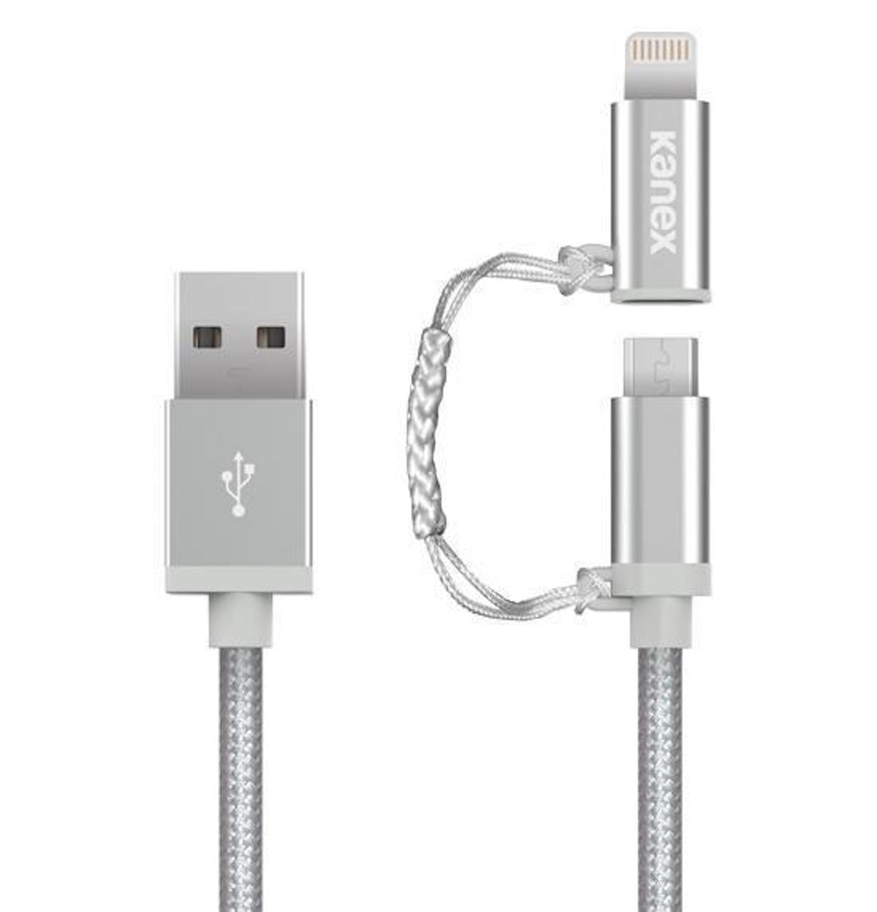 Kanex Premium Lightning Cable And Micro USB Combo - Sliver