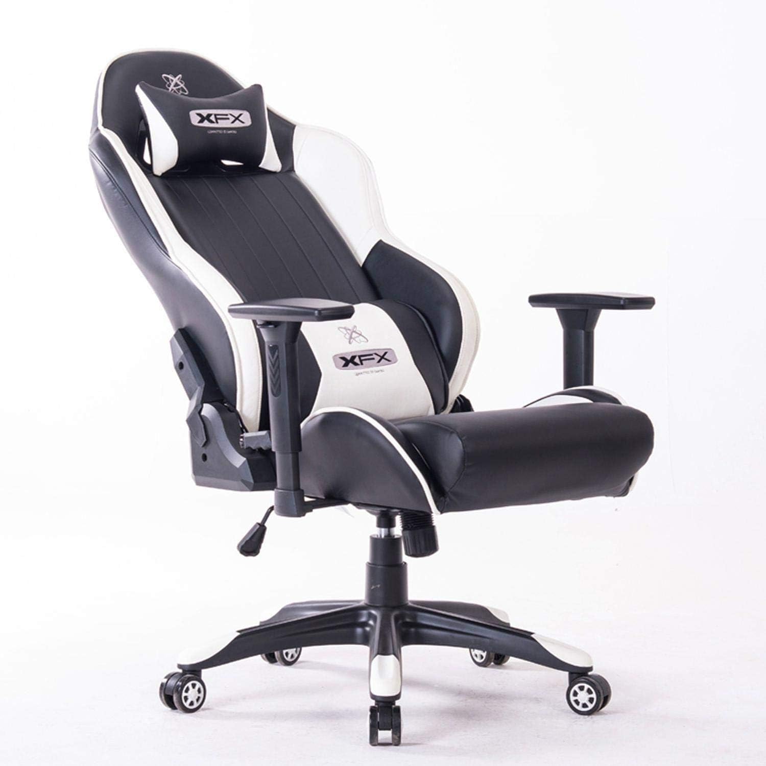 XFX Enthusiast Gtr400 Faux Leather Gaming Chair - Black / White | Xf-Chga-Gtr400W