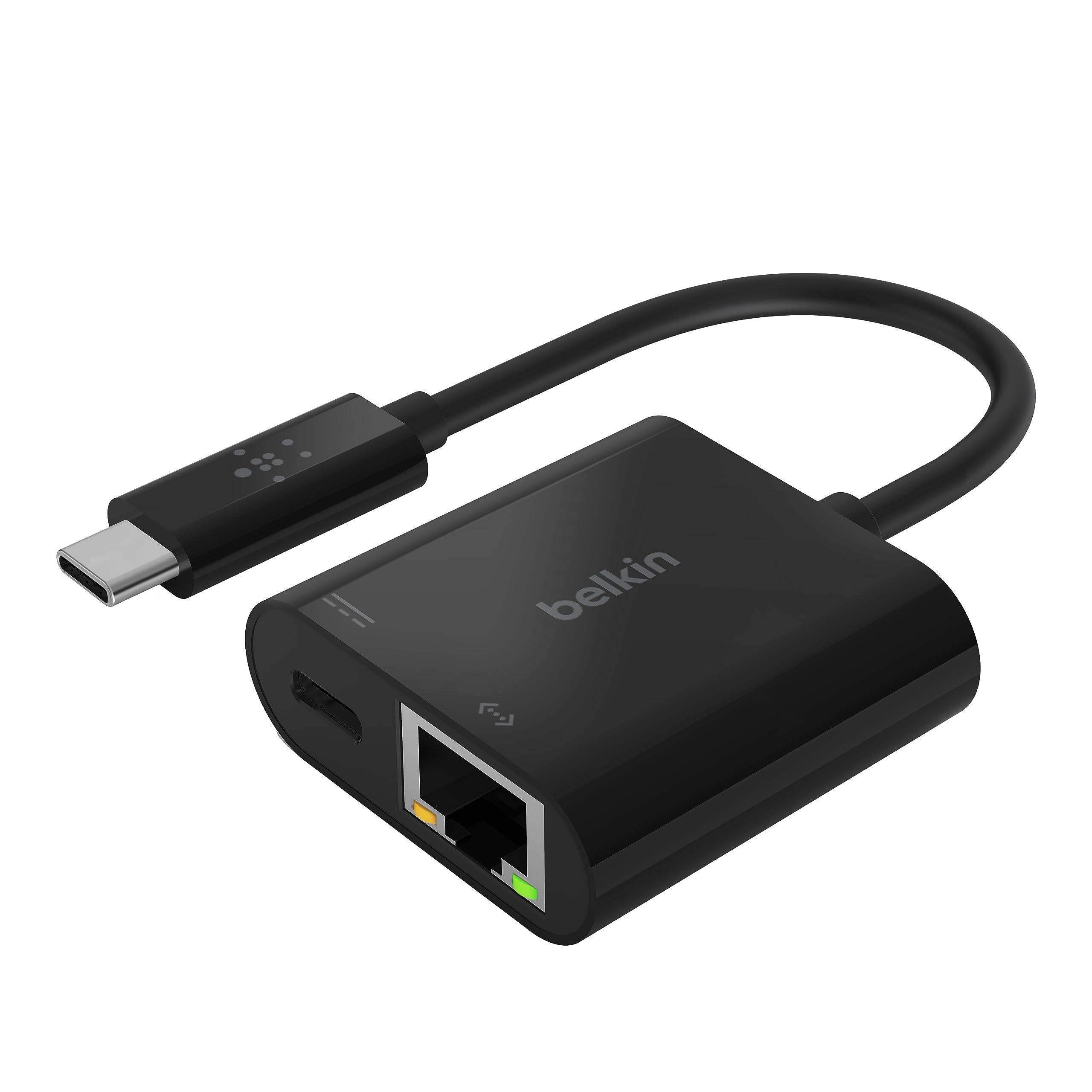 Belkin USB-C to Ethernet Adapter + Charge (60W, 1000 Mbps Ethernet Speeds) MacBook Pro Ethernet Adapter