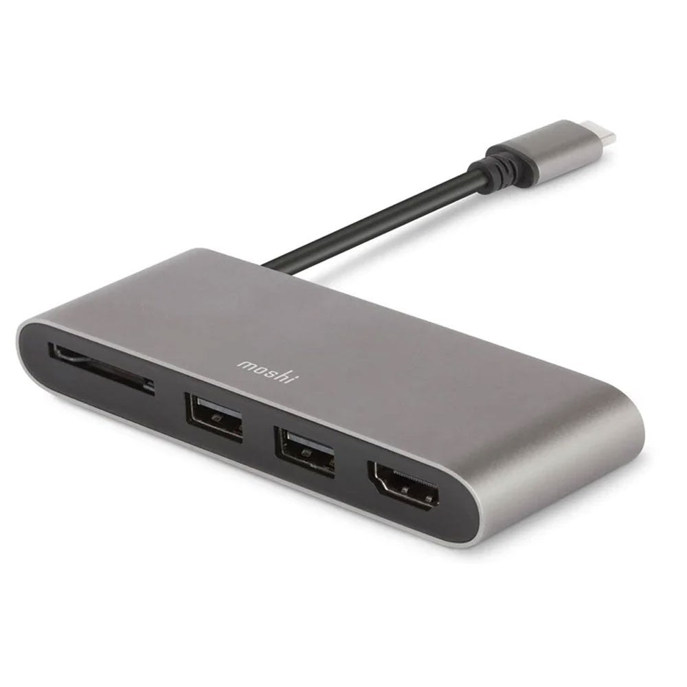 Moshi USB-C Multimedia Adapter (HDMI/Dual USB 3.0/SD Card) - Titanium Grey