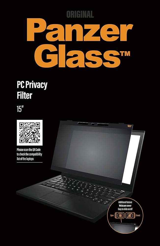 Panzerglass Glass Dual Privacy Screen Protector For 15 Inch Pc - Clear