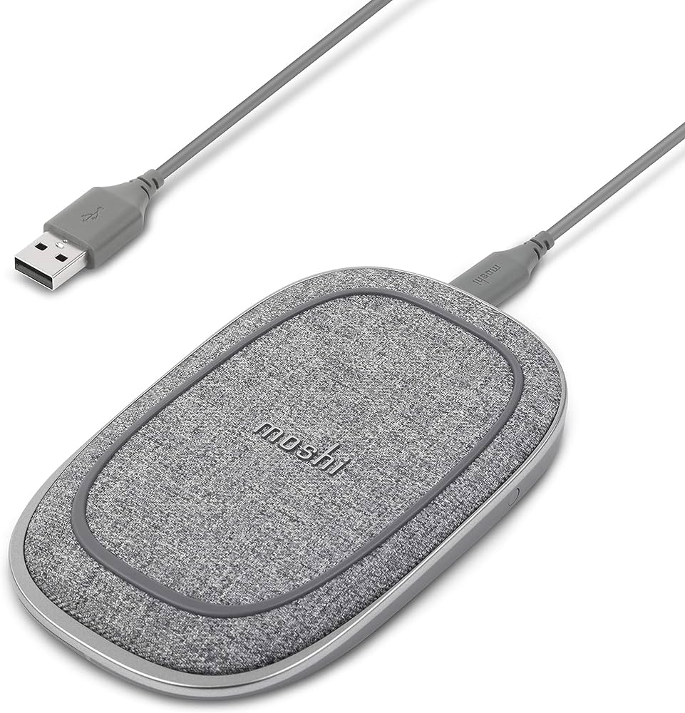 Moshi Porto Portable Battery 5000 mAh with Built-in 10K Wireless Charger - Gray