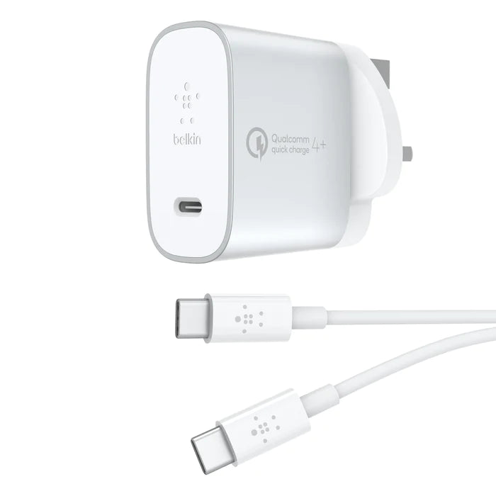 Belkin Boost UP Charger USB-C PD 27W Home Charger + Cable with Quick Charge 4+
