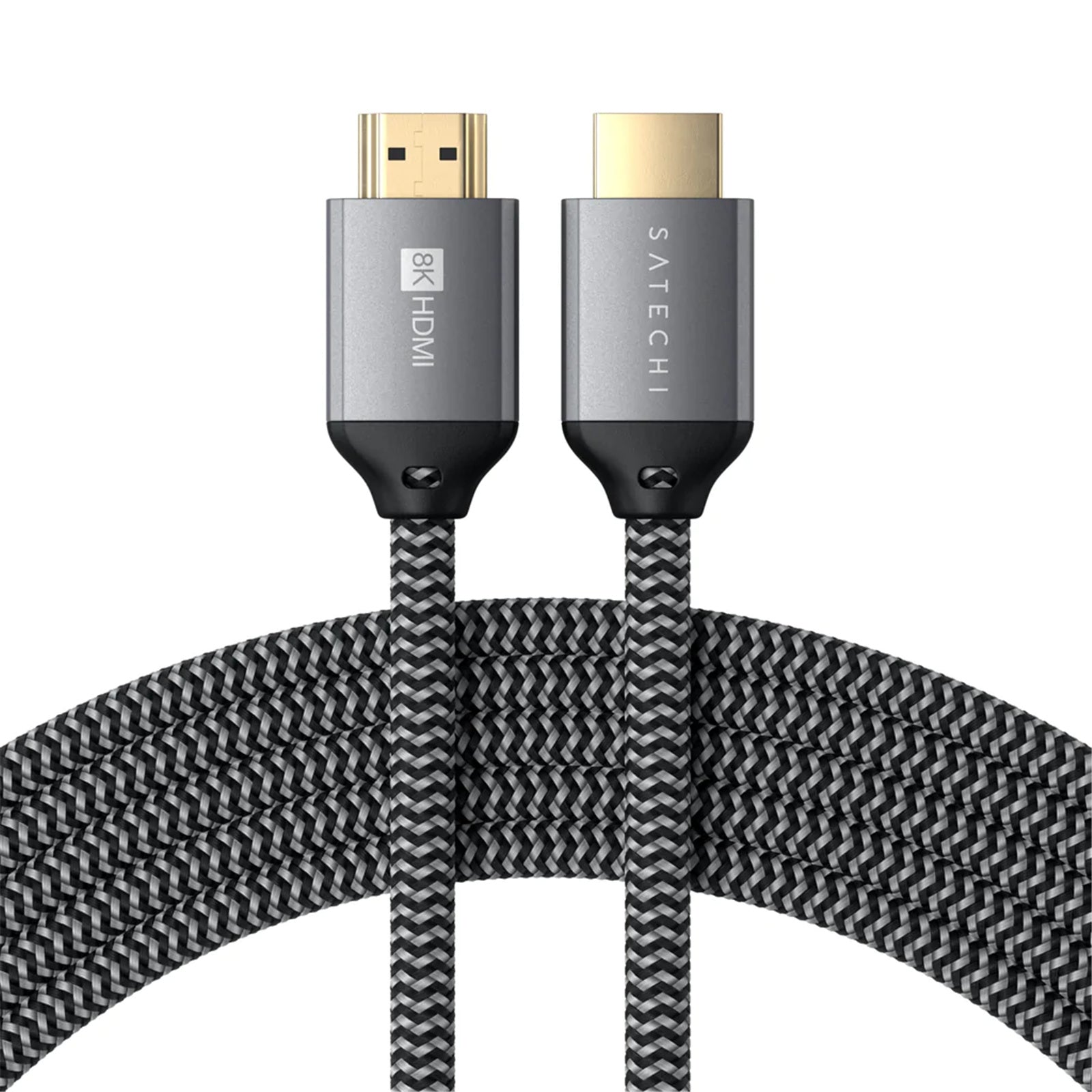 Satechi 8K Ultra High Speed HDMI Cable 2M - Braided , 24K Gold Plated Connector - Black