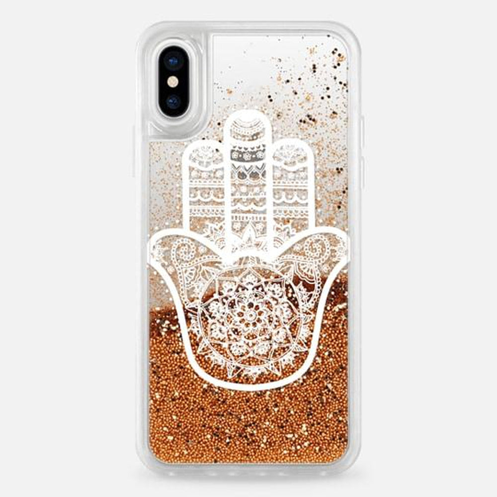 Casetify Protective Glitter Case For iPhone Xs/X - Gold/White