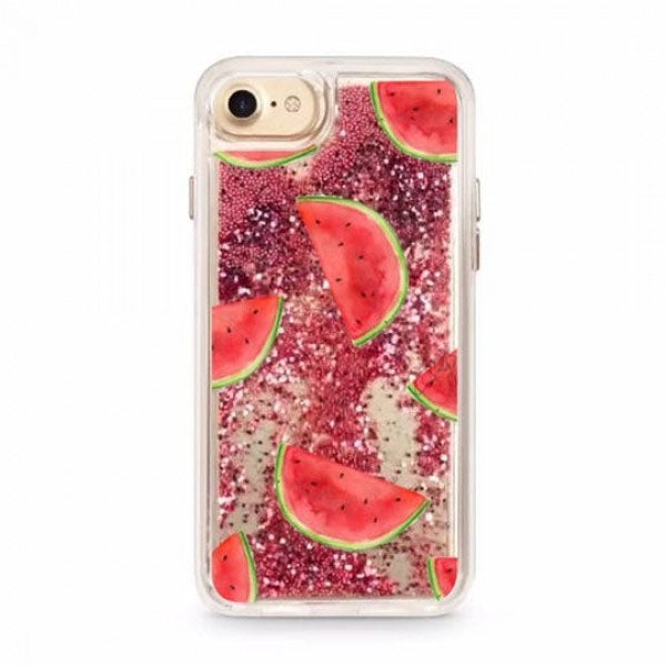Casetify iPhone X/XS  Glitter Case - Rose Gold - Watermelon Shuffle