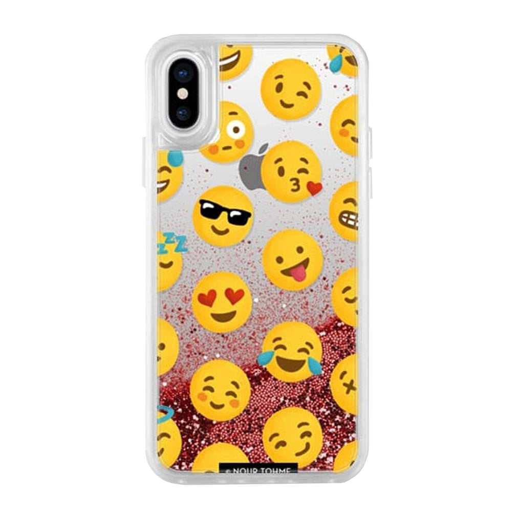 Casetify iPhone X/XS Glitter Case - Rose Gold - Emoji Love