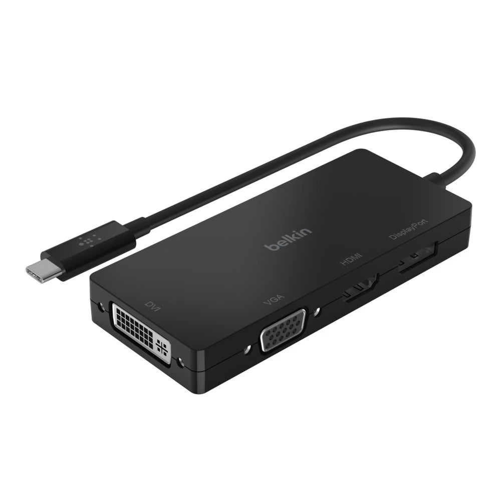 Belkin Multiport USB-C Adapter (USB-C Video Adapter w/VGA, DVI, 4K HDMI, 4K DisplayPort)