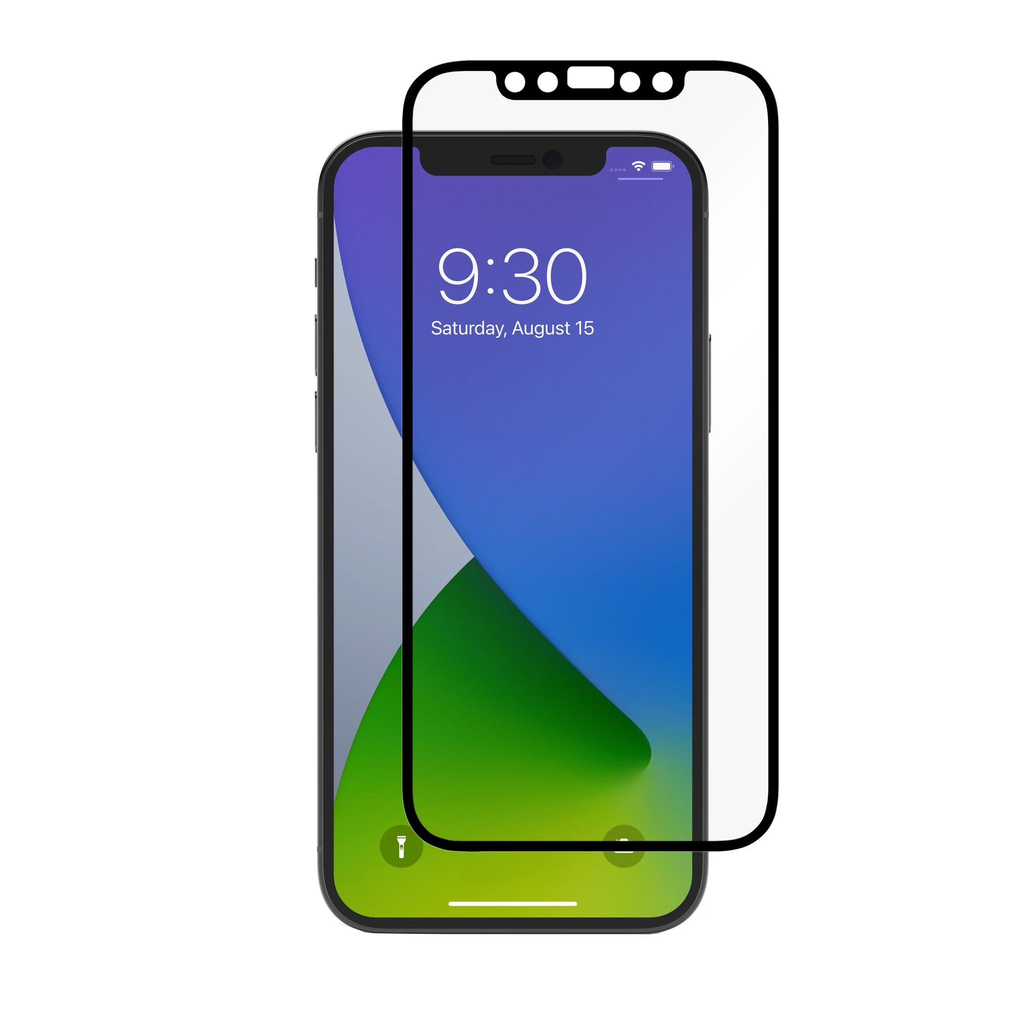 Moshi iVisor Anti-Glare Screen Protector for iPhone 12/12 Pro Matte with Black Frame