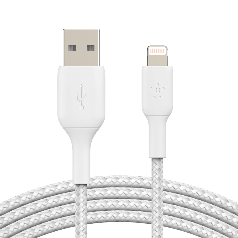 Belkin BOOST CHARGE Braided Lightning to USB-A Cable (3m / 9.8ft)- White