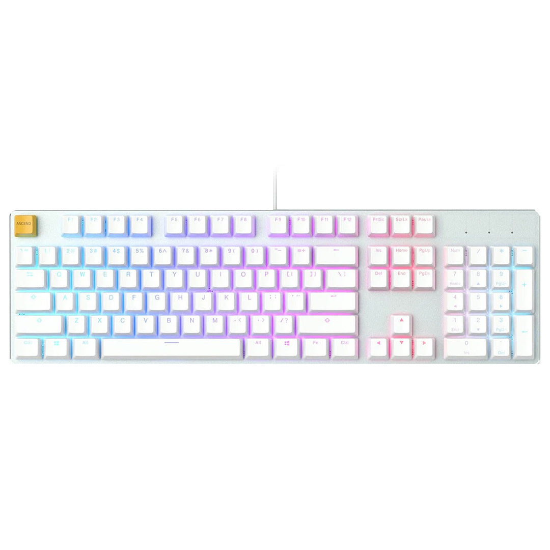 Glorious GMMK RGB Full Size Mechanical Keyboard (Pre-Built) - White Ice