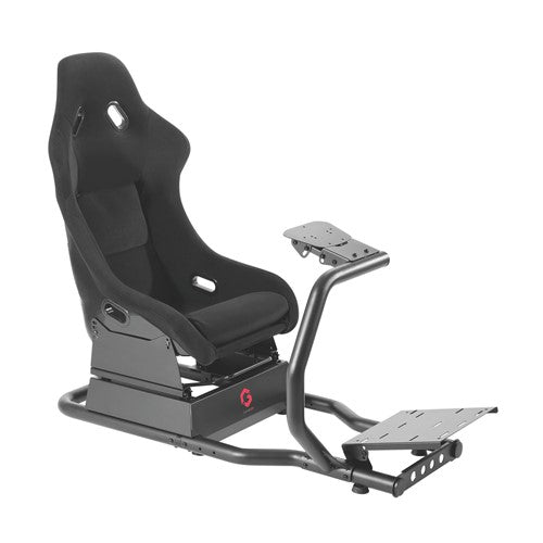 Gameon Pro Racing Simulator Cockpit With Gear Shifter Mount - Black