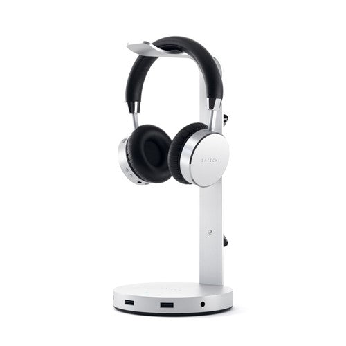 Satechi Aluminum Headphone Stand With Built In USB HUB - Silver