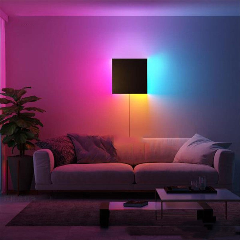 Modern Square RGB LED Wall Lamp with Remote Control