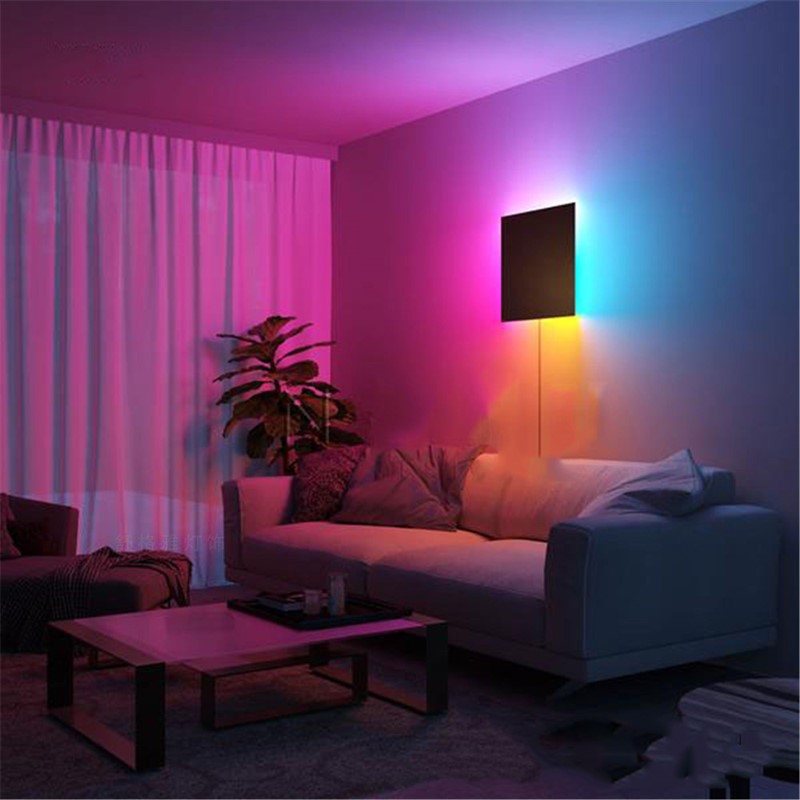 Modern Square RGB LED Wall Lamp with Remote Control