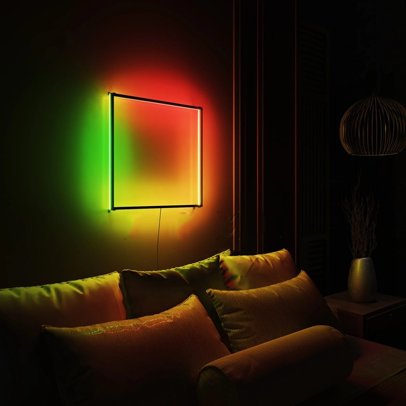 Modern Hollow Square RGB LED Wall Lamp with Remote Control