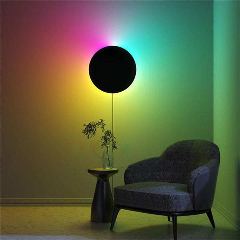 Modern Round RGB LED Wall Light, Lamp with Remote Control
