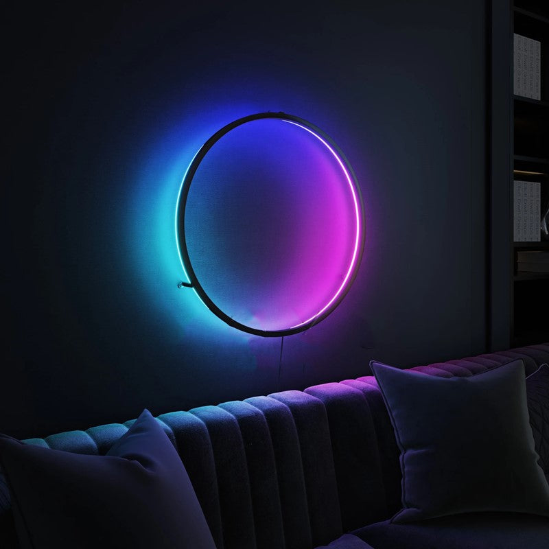Modern Hollow rRound RGB LED Wall Lamp with Remote Control