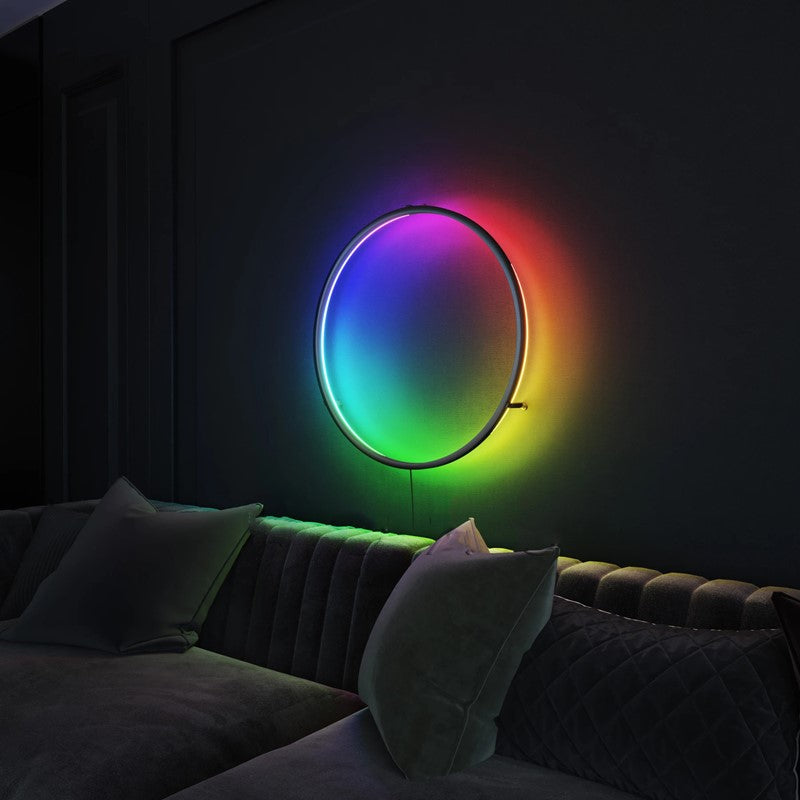 Modern Hollow rRound RGB LED Wall Lamp with Remote Control