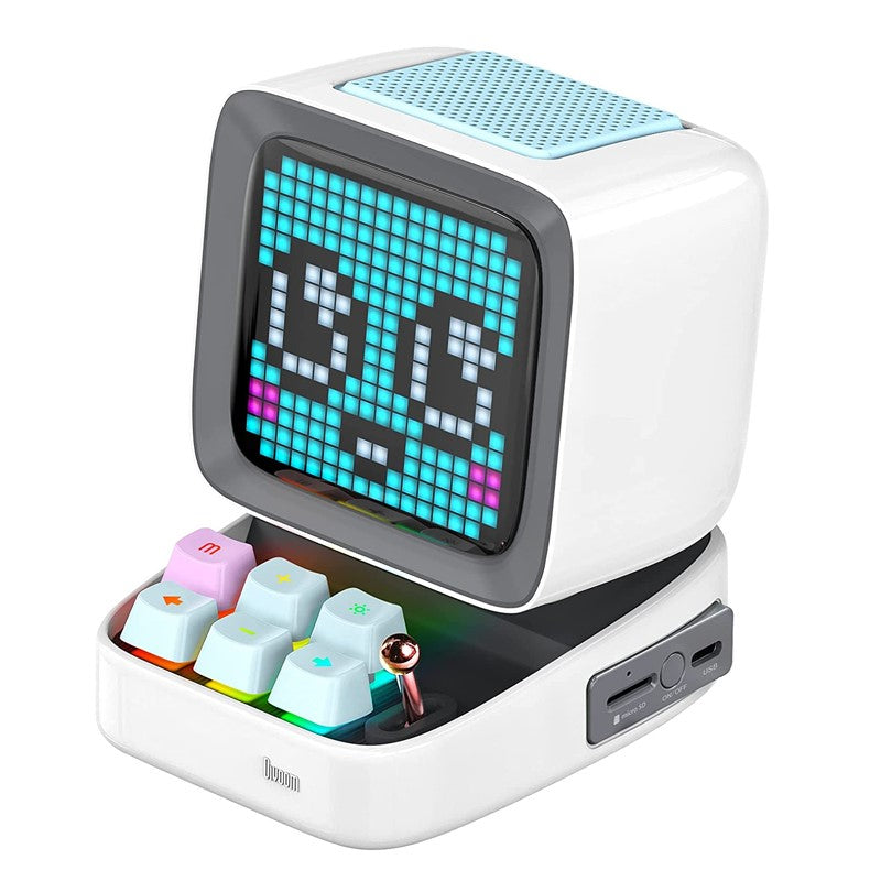 Divoom Ditoo Programable, Customizable Pixel Art LED Bluetooth Speaker DIY Design With Wireless App Control, Bluetooth And Mechanical Keyboard - White