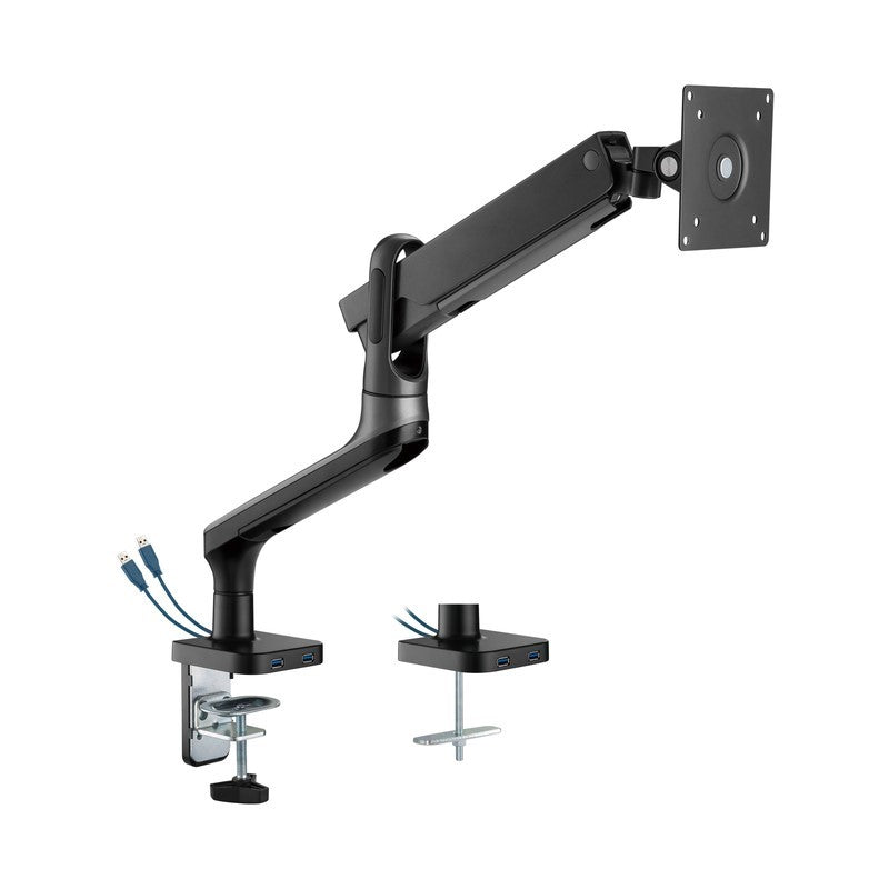GAMEON GO-2137 Premium Aluminum Spring-Assisted Single Monitor Arm, Stand And Mount For Gaming And Office Use, 17