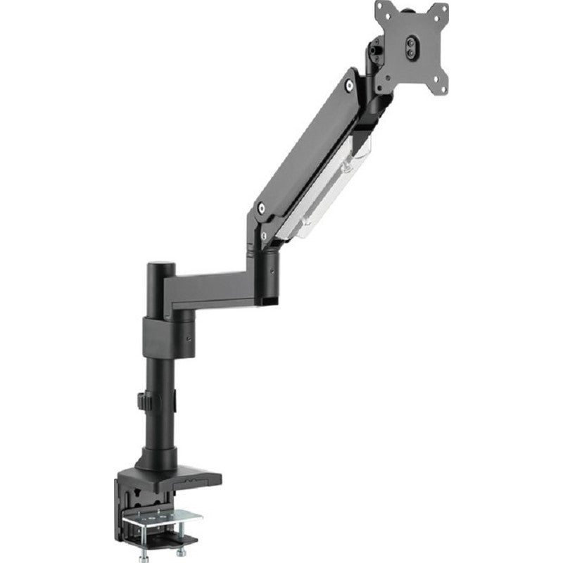 GAMEON GO-2083 Pole-Mounted Aluminum Heavy-Duty Gas Spring Single Monitor Arm, Stand And Mount For Gaming And Office Use, 17