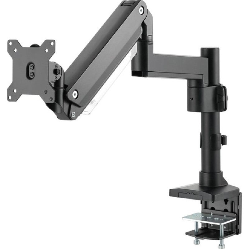 GAMEON GO-2083 Pole-Mounted Aluminum Heavy-Duty Gas Spring Single Monitor Arm, Stand And Mount For Gaming And Office Use, 17