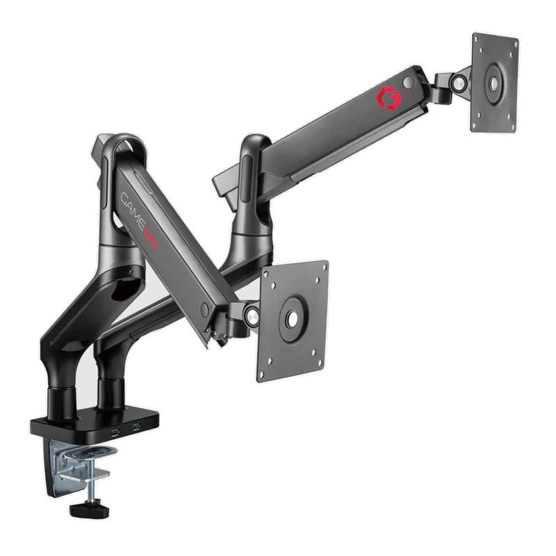 GAMEON GO-2144 Premium Aluminum Spring-Assisted Dual Monitor Arm, Stand And Mount For Gaming And Office Use, 17