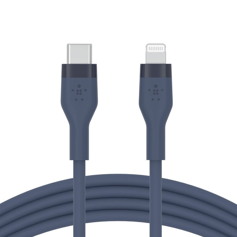 Belkin Soft Silicone Lightning To Type-C Cable, 1 Meter, Blue