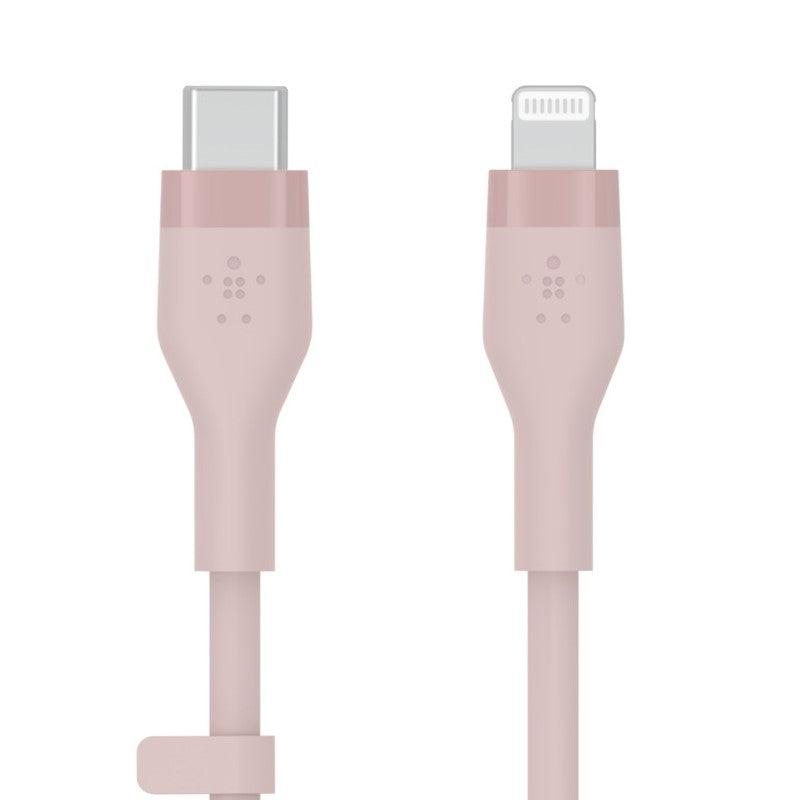 Belkin Soft Silicone Lightning To Type-C Cable, 1 Meter, Pink