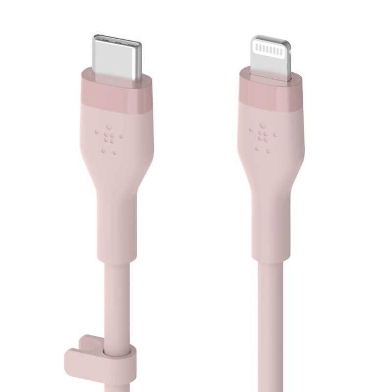 Belkin Soft Silicone Lightning To Type-C Cable, 1 Meter, Pink