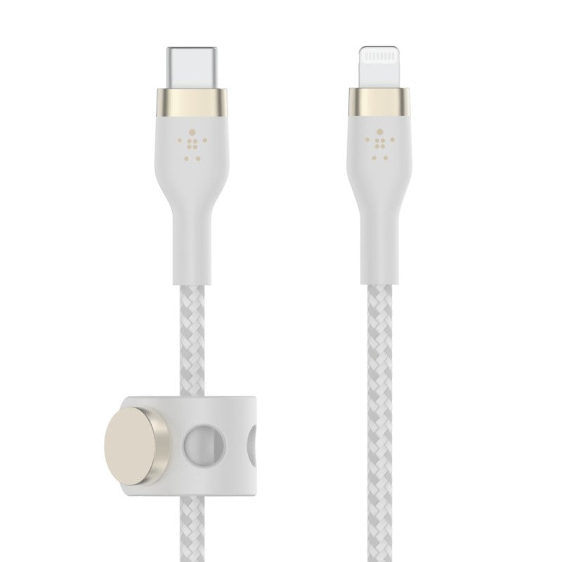 Belkin Braided Silicone Lightning To Type-C Cable, 1 Meter, White