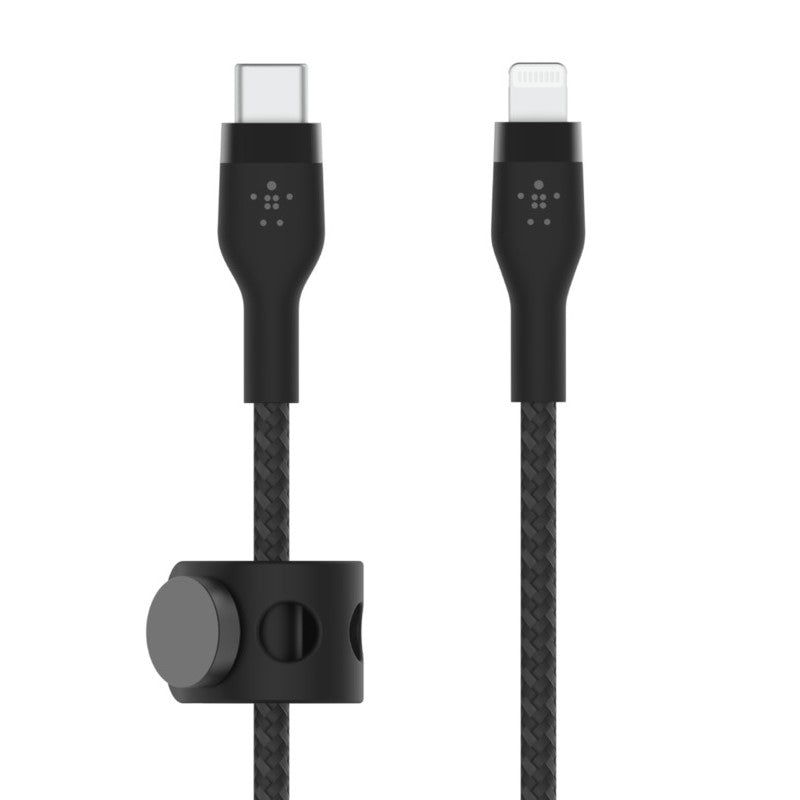 Belkin Braided Silicone Lightning To Type-C Cable, 3 Meter, Black