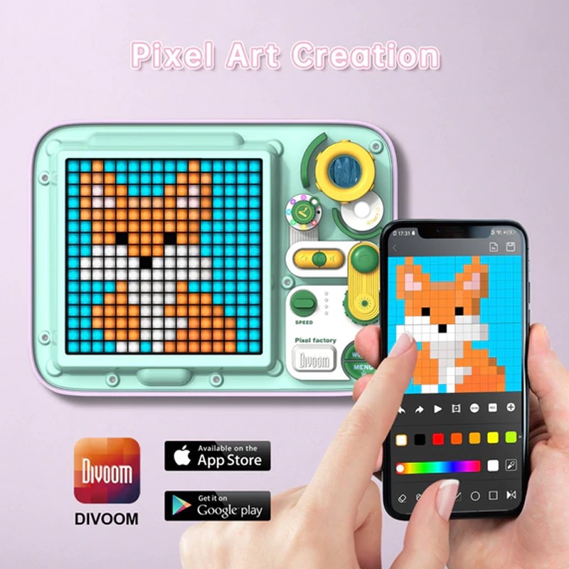 Divoom Pixel Art Factory DIY Drawing Board Tablet With App Control - Green