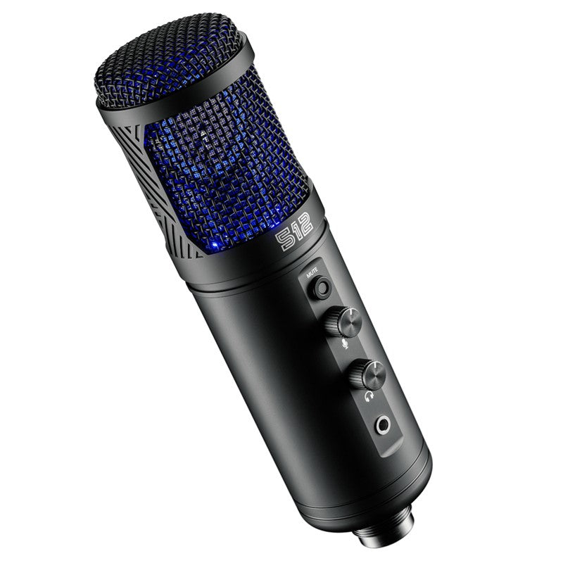 512 Audio Tempest Professional Large Diaphragm Studio Condensor USB Professional Gaming and Streaming Microphone - Black
