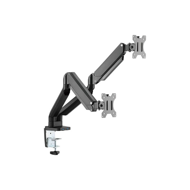 Twisted Minds Premium Dual Monitor Aluminum Gas Spring Pole Mounted Monitor Arm Stand And Mount For Gaming And Office Use 17