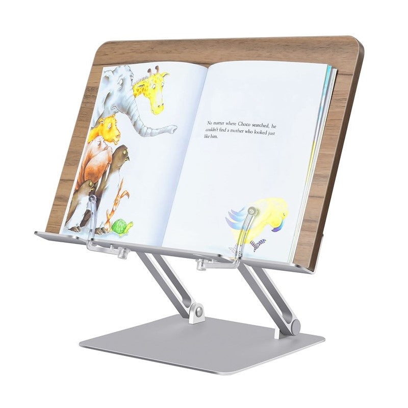 UPERGO AP-2DW Angle Adjustable Reading Book Stand, Bookrest Holder for Textbook - Silver