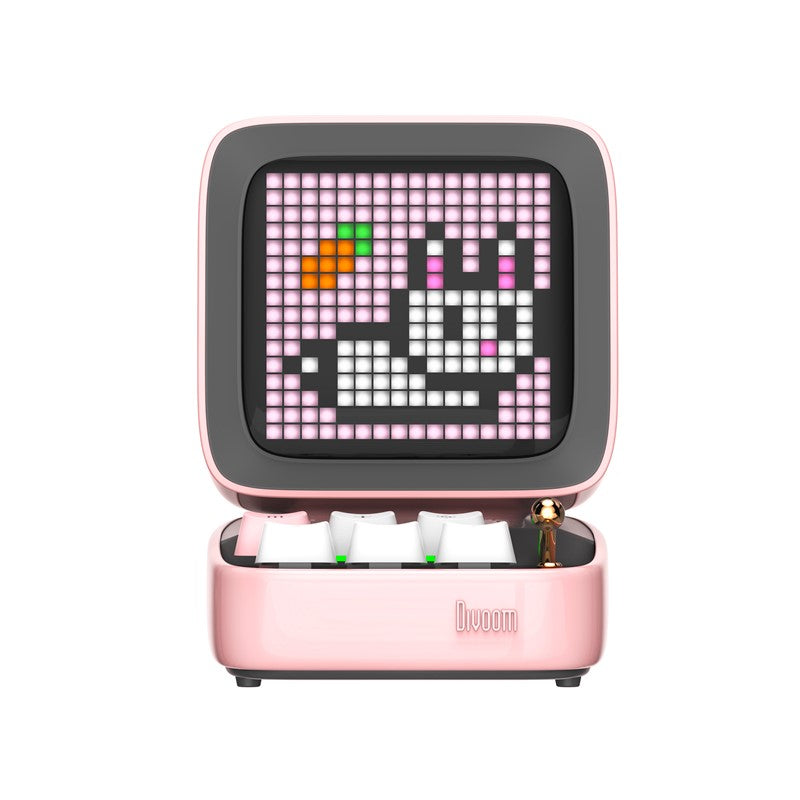 Divoom Ditoo-Pro Retro Pixel Art Bluetooth Speaker with RGB Mechanical Keyboard - Pink