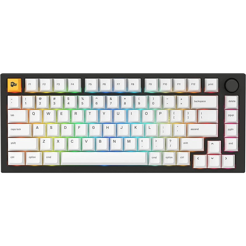 Glorious GMMK Pro Prebuilt, Lubed Fox Linear Switches, PBT Keycaps RGB Gaming Keyboard - Black
