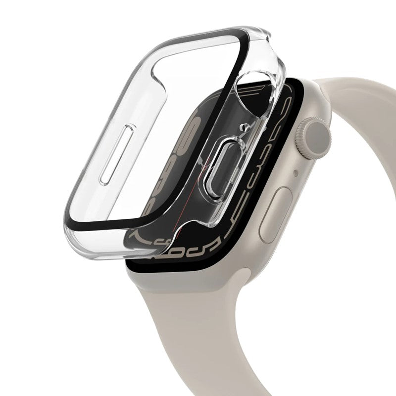 Belkin - Apple Watch Series 7, 45MM Clear - Tempered Glass Full 360 Anti-Microbial Screen Protector