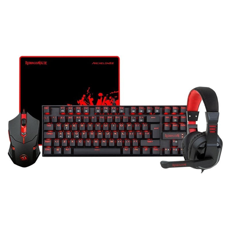 Redragon 4in1 combo: K552-2 + M601 + H120 + P001, with Adapter