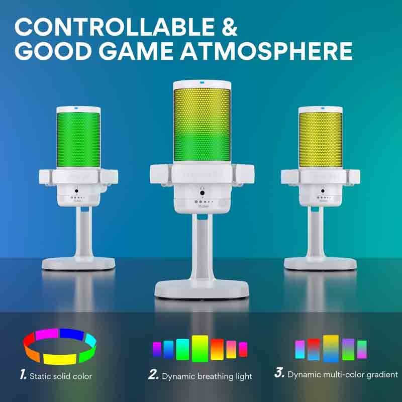 Maonocaster DM20 GamerWave Condenser USB Gaming RGB Microphone - White