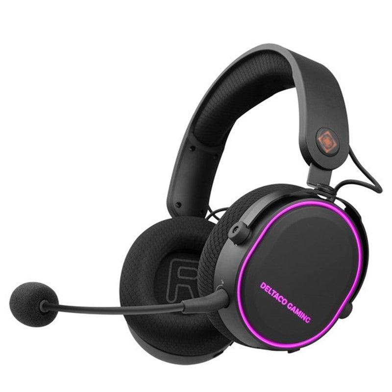 Deltaco Gaming DH420 Wireless gaming headset, RGB, USB-C, Black