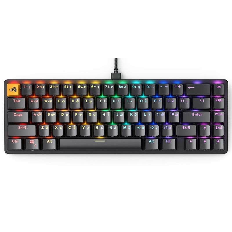 Glorious GMMK2 65% Pre-Built ANSI Wired RGB Mechanical Gaming Keyboard (Arabic Layout)