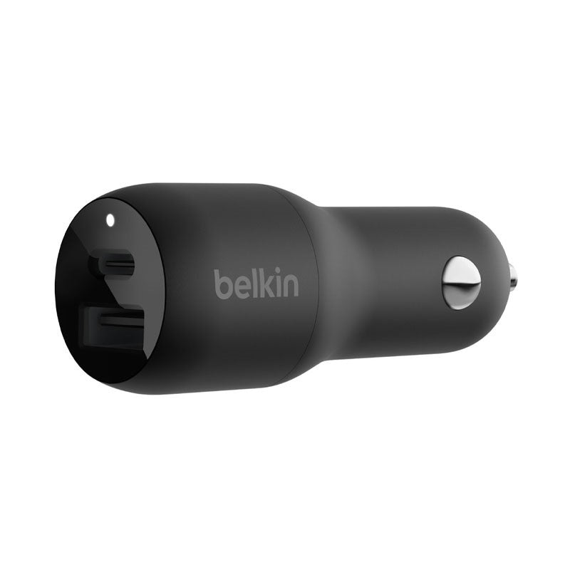 شاحن سيارة Belkin Dual USBC 25W USBA 12W ، أسود