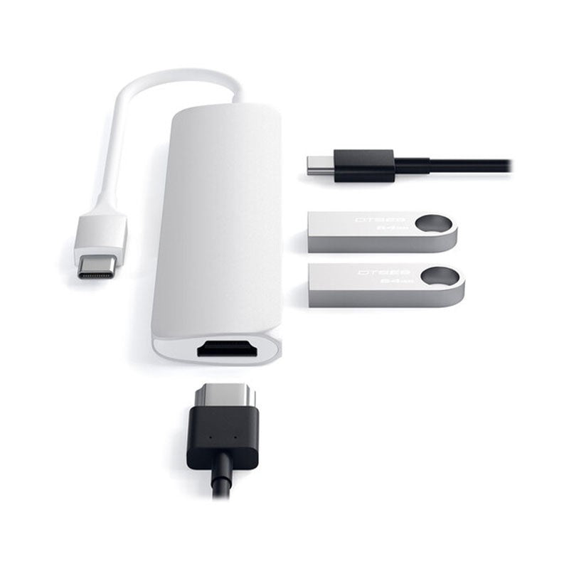 Satechi USB Type-C 4-in-1 Slim Multi-Port Adapter, Silver
