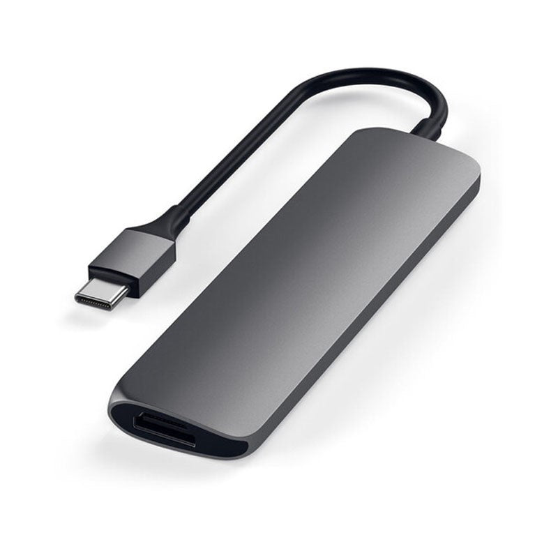 محول Satechi USB Type-C 4 في 1 نحيف متعدد المنافذ ، رمادي فلكي