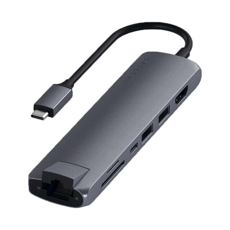 Satechi USB Type-C Slim Multi-Port with Ethernet Adapter, Space Gray