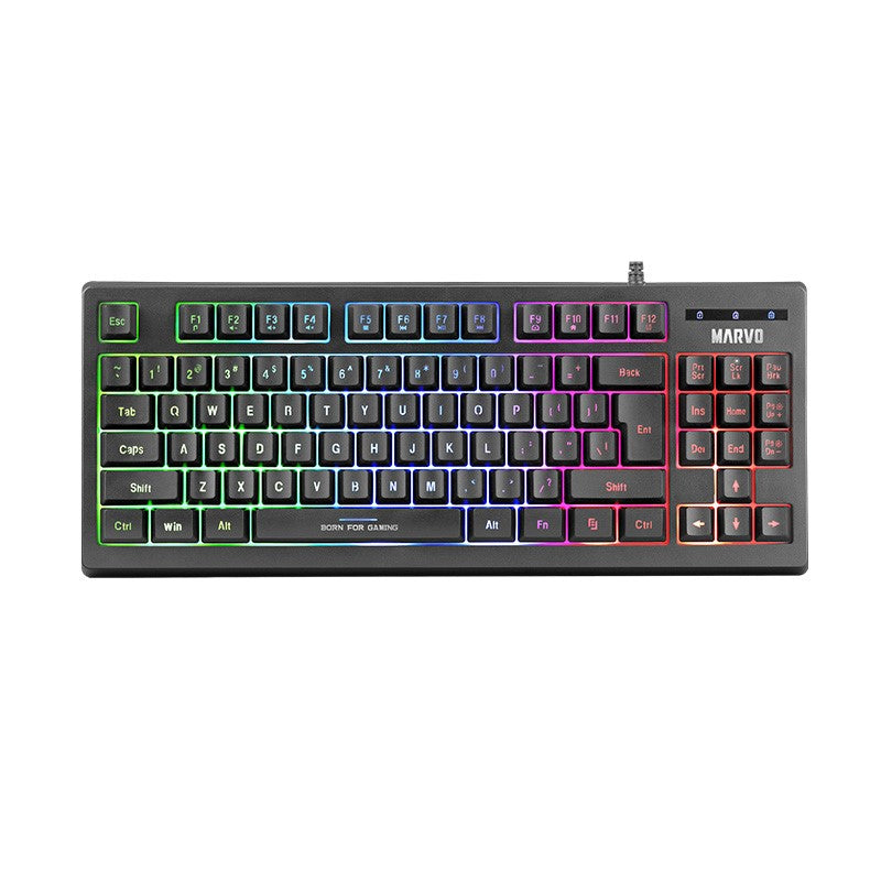 مارفو K607 لوحة مفاتيح انجليزي سلكية للألعاب بنسبة 80% - أسود